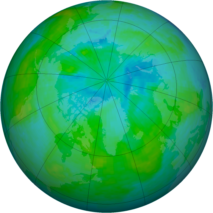 Arctic ozone map for 29 July 1993